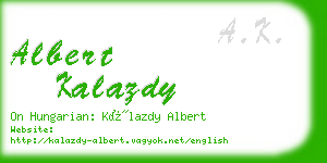 albert kalazdy business card